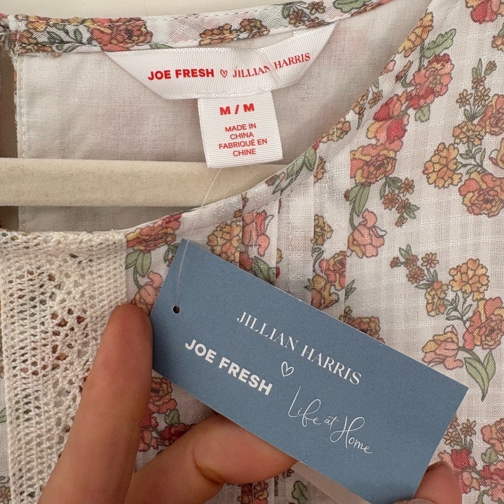 Jillian Harris X Joe Fresh Tiered Cotton Floral Mini Dress - Size Medium - Picture 11 of 11
